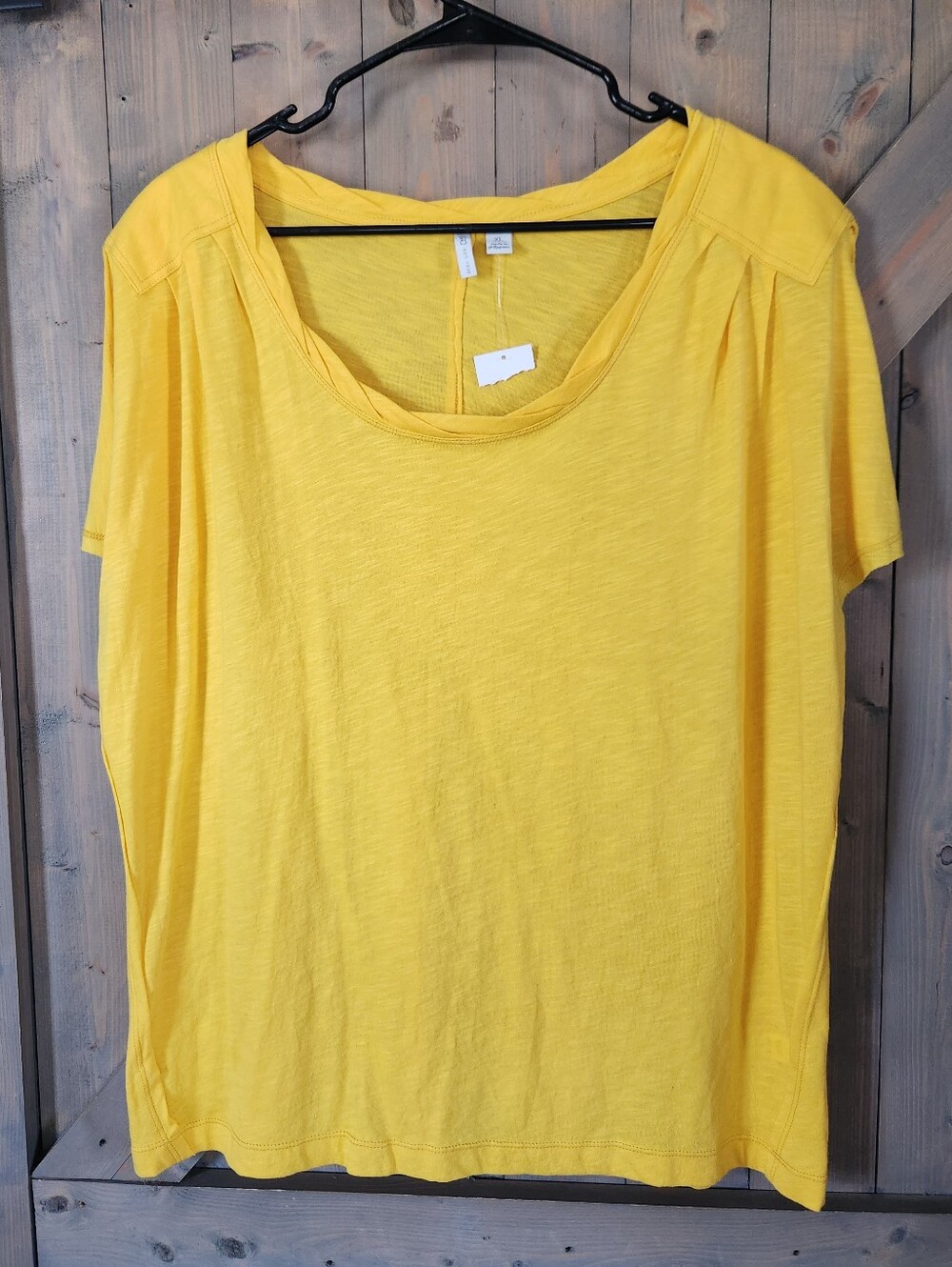 Cato Yellow Cotton Blend Soft Stretchy Top XL New